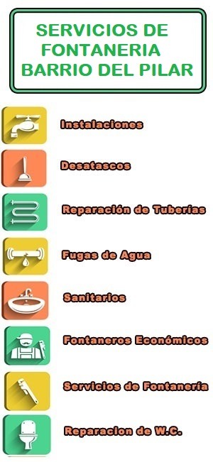 servicios de fontaneria en Barrio del Pilar